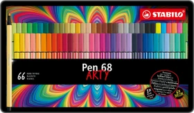 STABILO Pen 68 Arty sortiert, 66er-Set, Metalletui