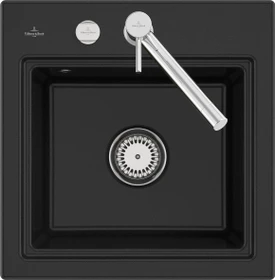 Villeroy & Boch Subway Style 50 S Einbau Becken mittig mit Ablauffernbedienung chromite