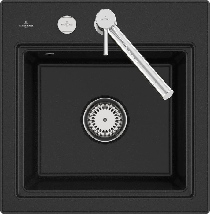 Villeroy & Boch Subway Style 50 S Einbau Becken mittig mit Ablauffernbedienung chromite