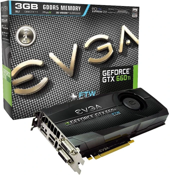 EVGA GeForce GTX 660 Ti FTW+, 3GB GDDR5, 2x DVI, HDMI, DP