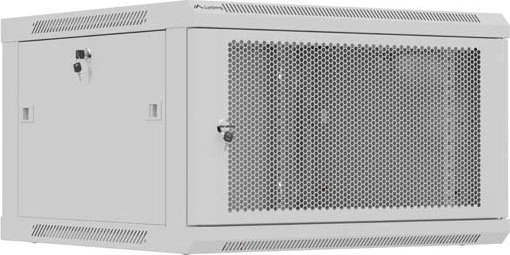 Lanberg WF01 Series 19" Wandschrank 6HE, hängend, Flatpack, Gitternetztür, IP20, RAL 7035, 600mm tief