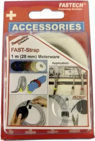 Fastech Fast-Strap Klettband, 20mm, 1m, weiß