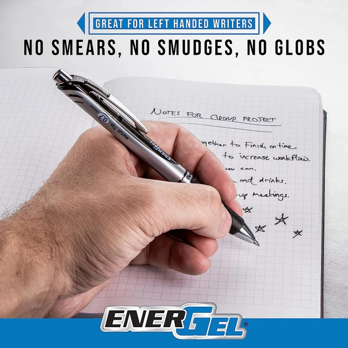 Pentel EnerGel XM BL77 Gelroller sepia/silber, 12er-Pack