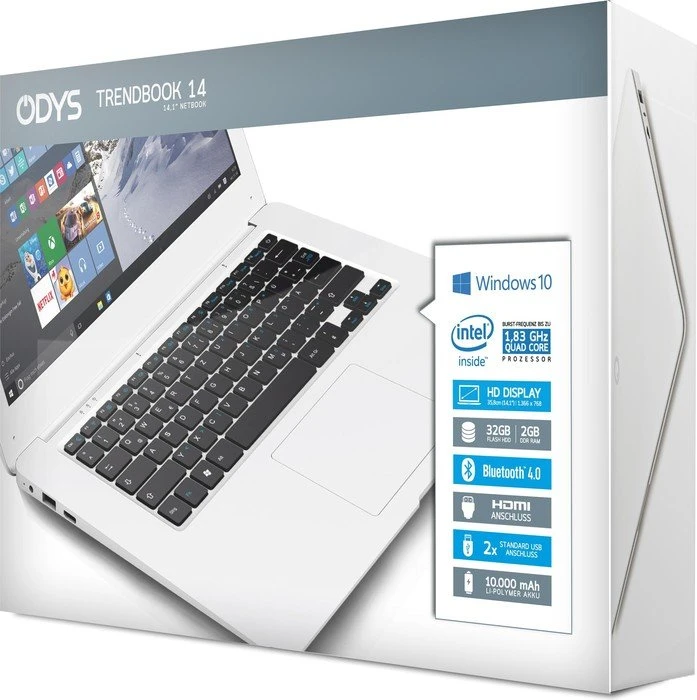 Odys Trendbook 14, Atom Z3735F, 2GB RAM, 32GB Flash, DE
