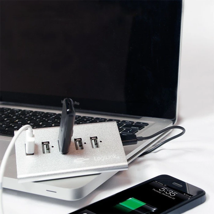 LogiLink Aluminium USB-Hub, 5x USB-A 2.0, USB 2.0 Micro-B [Buchse]