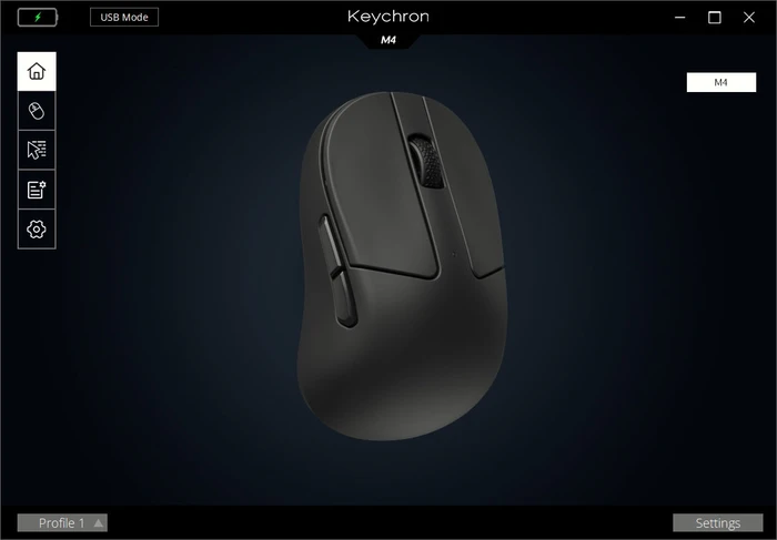 Keychron M4 Wireless Mouse schwarz, USB/Bluetooth