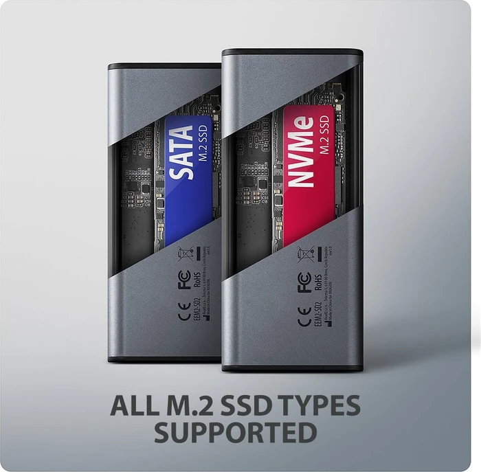 Axagon M.2 Festplattengehäuse, M.2 PCIe, Display Box, USB-C 3.1