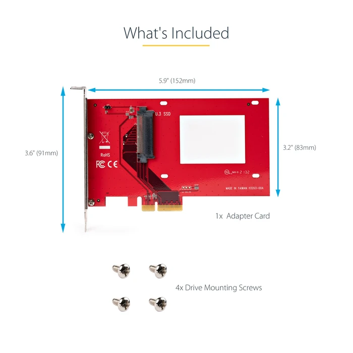 StarTech PCI Express Card > 1 x internal U.3 SFF-TA-1001 NVMe