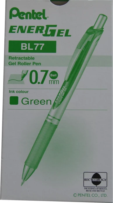 Pentel EnerGel XM BL77 Gelroller grün/silber, 12er-Pack