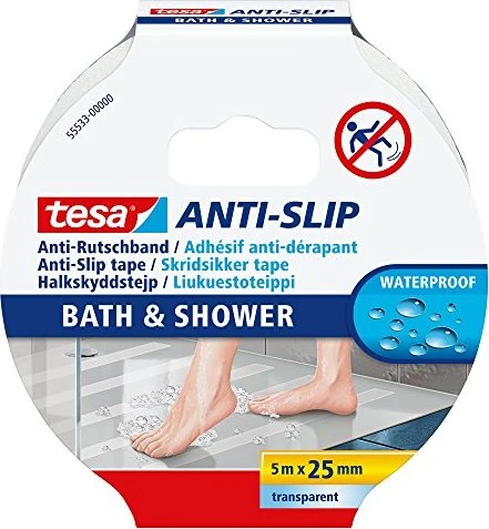 tesa Anti-Rutschband Bad & Dusche 25mm x 5.00m transparent