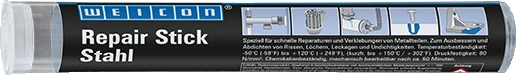 Weicon Repair Stick Stahl Reparaturknete mit Trinkwasserzulassung, 115g