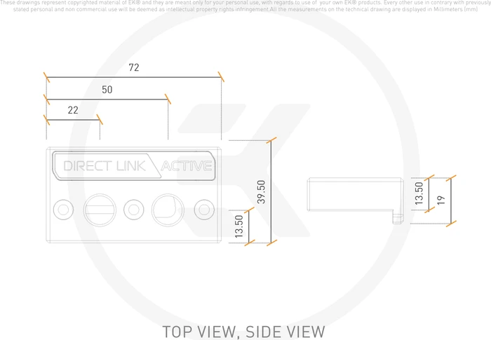 EK Water Blocks Quantum Line EK-Quantum Scalar² DirectLink Side Port Terminal, Acetal