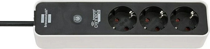 Brennenstuhl Connect Ecolor WLAN Steckdosenleiste 3-fach mit Zeitschaltuhr, 3680W, 1.5m, Smart-Steckdose