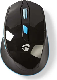 Nedis wireless Mouse with Nano Dongle, schwarz/blau, USB (MSWS300BU)