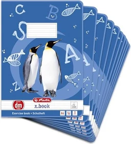 Herlitz x.book Schulheft, A4, Lineatur dm, 16 Blatt, 10er-Pack