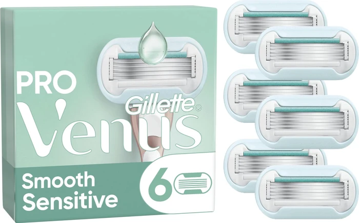 Gillette Venus Pro Smooth Sensitive Rasierklinge, 6 Stück