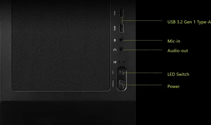 MSI MAG Forge 320R Airflow, Glasfenster