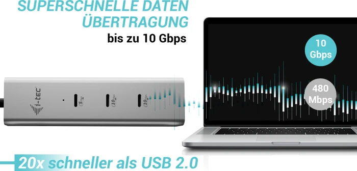 i-tec Charging Metal HUB 5port with USB-C video 8K + Power Delivery 85W, USB-C 3.1 [Stecker]