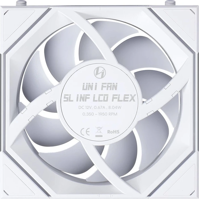 Lian Li Uni Fan SL-INF LCD FLEX ARGB Reverse Blade, weiß, 120mm, 3er-Pack