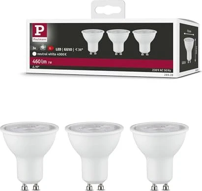 Paulmann LED Reflektor GU10 7W/840 neutralweiß weiß, 3 Stück