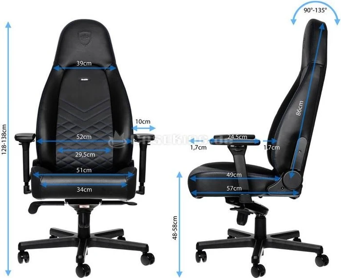 noblechairs Icon Gamingstuhl, schwarz/blau