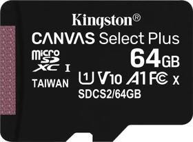 Kingston Canvas Select Plus R100 64GB, UHS-I U1, A1, Class 10