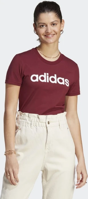 adidas Loungewear Essentials Slim Logo T-Shirt kurzarm shadow red/white (Damen)