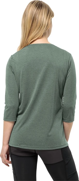 Jack Wolfskin Crosstrail Funktionsshirt 3/4 hedge green (Damen)