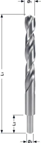 Ruko DIN338 Typ N HSS Spiralbohrer mit abgesetztem Schaft, 16.5x35x184mm, 1 Stück