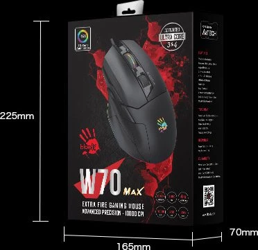 A4Tech Bloody W70 MAX Gaming Mouse schwarz, USB