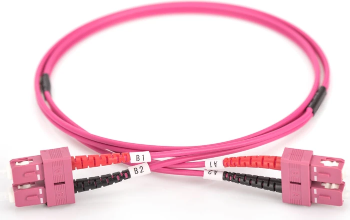 Digitus LWL Duplex Kabel, OM4, 2x SC Stecker/2x SC Stecker, 2m, violett
