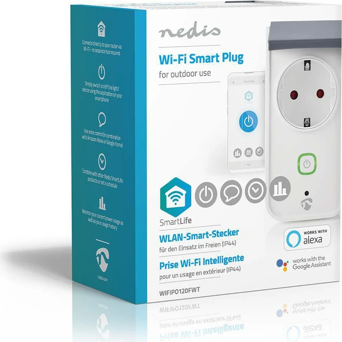 Nedis WLAN Smart-Steckdose Outdoor, 3680W, Typ F, Smart-Steckdose