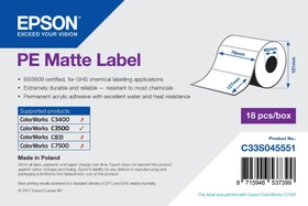 Epson Endlosetiketten PE Cut-Die Matte, 76x122mm, weiß, matt, 1er-Pack (220 Etiketten)