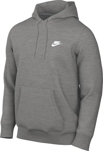 Nike Club French-Terry Hoodie dark grey heather/light smoke grey/white (Herren)