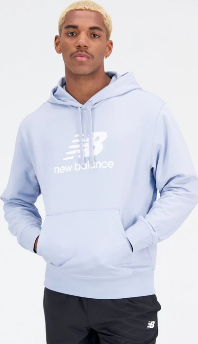New Balance Essentials Stacked Logo French Terry Hoodie light arctic grey (Herren)