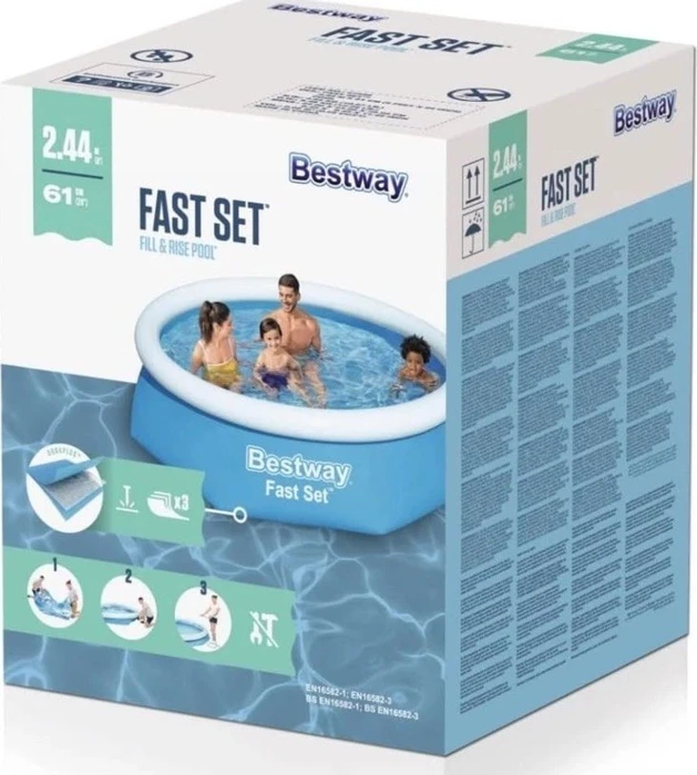 Bestway Fast Set Quick-Up Pool rund 244x61cm