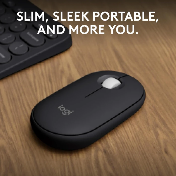 Logitech M350s Pebble Mouse 2 schwarz, Logi Bolt, USB/Bluetooth