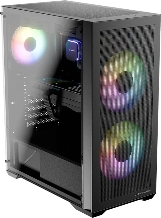 LC-Power Gaming 717B Meshwork_L Dark, schwarz, Glasfenster