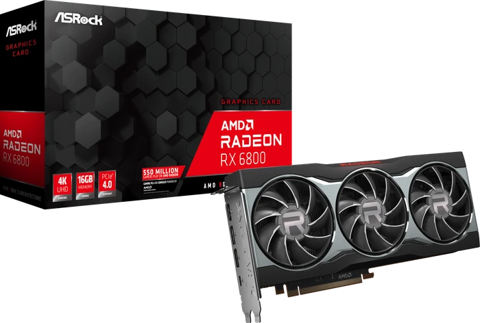 ASRock Radeon RX 6800 16G, 16GB GDDR6, HDMI, USB-C, 2x DP