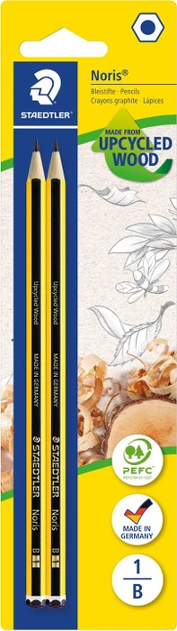 Staedtler Noris 120 Bleistift B graphit, schwarz/gelb, 2er-Pack