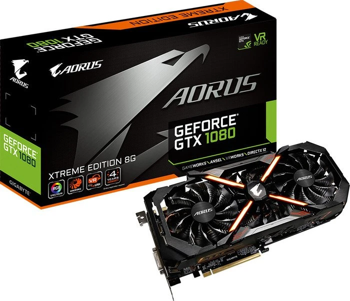 GIGABYTE AORUS GeForce GTX 1080 Xtreme Edition 8G, 8GB GDDR5X, DVI, HDMI, 3x DP