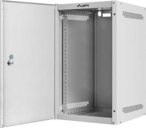 Lanberg WF10 Series 10" Rack Wandschrank 9HE, hängend, Flatpack, Stahltür, IP20, RAL 7035, 310mm tief