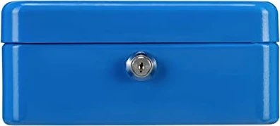 Burg-Wächter Money 5020 Geldkassette, blau, Schlüsselschloss/mechanische Zahlenkombination