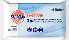 Sagrotan 2in1 Hand-/Flächendesinfektionstücher,    15 Stück