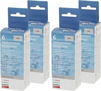 BSH Hausgeräte Entkalkungstabletten für Kaffeemaschinen und Wasserkocher, 24 Stück (4x 6 Stück)