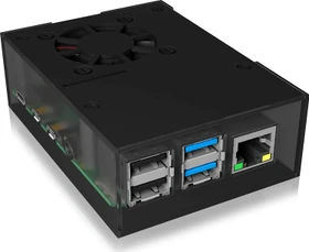 RaidSonic Icy Box IB-RP108 für Raspberry Pi 4 Modell B, transparent/schwarz