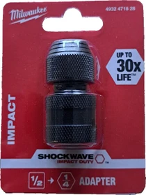 Milwaukee Shockwave Steckschlüssel-Adapter 50mm, 1/2" auf 1/4"