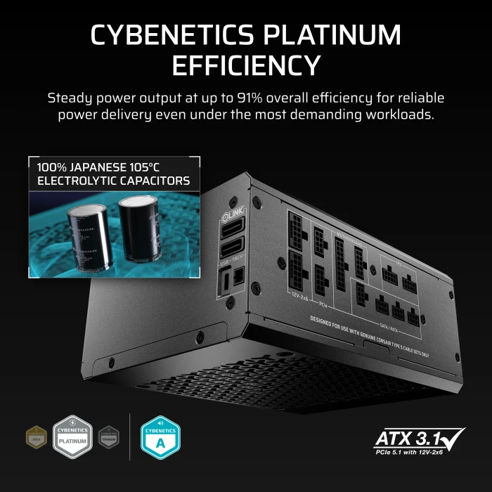 Corsair HXi SHIFT Series HX1500i SHIFT 1500W, ATX 3.1