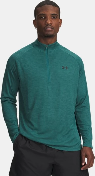 Under Armour Tech Textured Funktionsshirt langarm rack green/black (Herren)