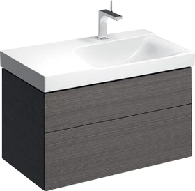 Geberit Xeno² Unterschrank für Waschtisch 88x53x46.2cm, 2 Schubladen, Ablagefläche links, sculturagrau